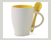 L&ouml;ffelbecher innen gelb/aussen weiss