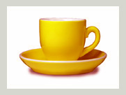 gelbe tasse untertasse bedruckt