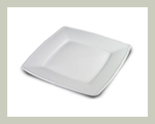 Teller eckig 21 cm mit breitem Rand